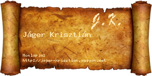 Jáger Krisztián névjegykártya